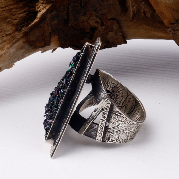 "Triangle" Carborundum Siver Jewelry Set