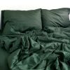 Bedding set twin satin / dark green