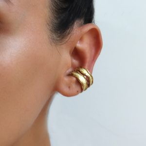 Gold Ear Cuff Cartilage, Fake Piercing, Ear Wrap, Earcuff Silver, Chunky Hoop Ear Cuffs, Thick Ear Cuff, Everyday Ear Cuff, Gift for Her