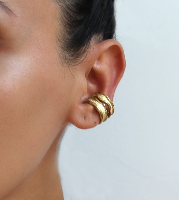 Gold Ear Cuff Cartilage, Fake Piercing, Ear Wrap, Earcuff Silver, Chunky Hoop Ear Cuffs, Thick Ear Cuff, Everyday Ear Cuff, Gift for Her