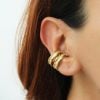 Gold Ear Cuff Cartilage, Fake Piercing, Ear Wrap, Earcuff Silver, Chunky Hoop Ear Cuffs, Thick Ear Cuff, Everyday Ear Cuff, Gift for Her