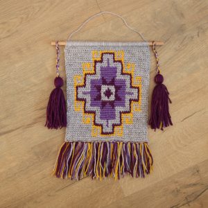 Armenian Tapestry Crochet Geometric Motif Wall Hanging