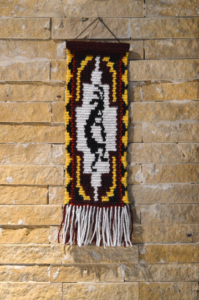 Tapestry Crochet Kokopelli Motif Wall Hanging