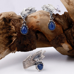 Sterling silver jewelry with natural kyanite