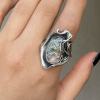 Sterling Silver Ring with natural Agate gemstone