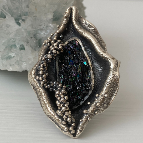 Carborundum Silver Ring