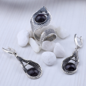 Garnet Jewelry with 925 sterling silver
