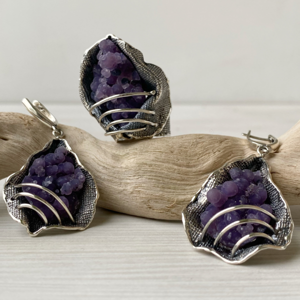 Agate Silver Jewelry Set