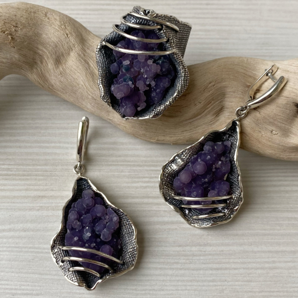 Agate Silver Jewelry Set