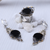 Silver jewelry with black onyx