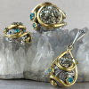 Armenian sterling silver jewelry with pyrite & zircon