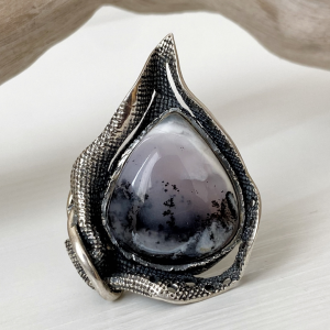 Ring Magonie with sterling silver 925 & natural agate gemstone