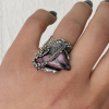 Armenian sterling silver Ring with natural rhodonite gemstone
