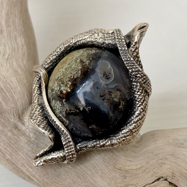 Agate Silver Ring