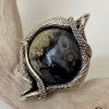 Silver Ring Zarina with natural agate gemstone