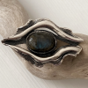 Silver Ring with natural labradorite