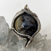 Silver Ring Zarina with natural agate gemstone