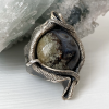 Silver Ring Zarina with natural agate gemstone