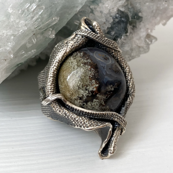 Agate Silver Ring