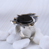 Silver jewelry with black onyx