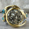 Armenian sterling silver jewelry with pyrite & zircon