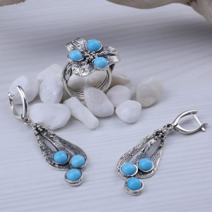 Turquoise jewelry with 925 sterling silver
