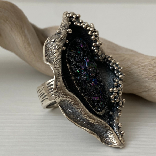 Carborundum Silver Ring