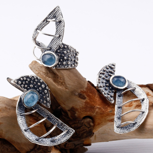 Aquamarine & sterling silver 925 Handmade Jewelry