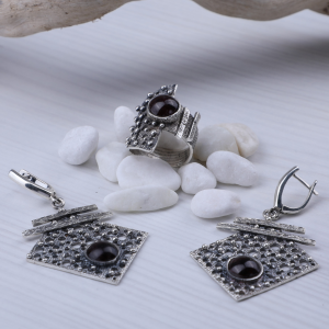 Armenian Jewelry with sterling silver 925 & natural գarnet