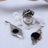 Silver jewelry with black onyx