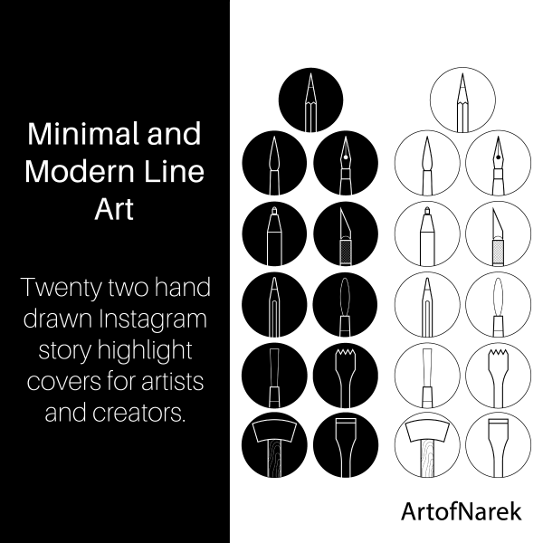 "Art of Narek" | Artist's Instagram Highlight Story Cover Icons