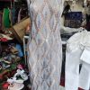 Handmade Crochet Silver Silk Dress