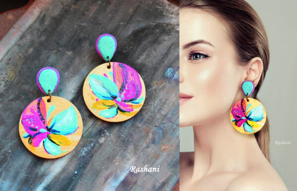 Wooden Painted Earrings