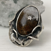 Brown Agate Silver Ring