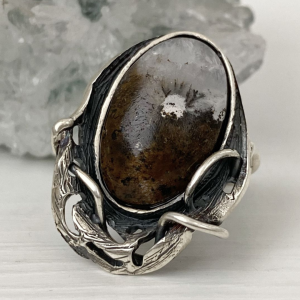 Sterling silver ring | Brown agate | Shahinian jewelry
