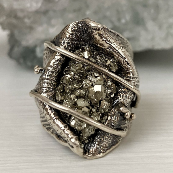 Pyrite Silver Ring