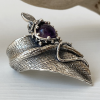 Sterling silver Ring with natural amethyst