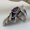 Sterling silver Ring with natural amethyst