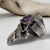 Sterling silver Ring with natural amethyst