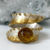Exclusive ring | Natural amber | Sterling silver & gilding | Handmade jewelry by Shahinian