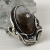 Brown Agate Silver Ring