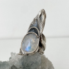 Silver Ring with natural moonstone