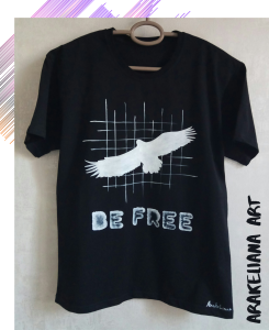 Unisex t-shirt “BE FREE” by ArakeLiana Art