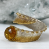 Exclusive ring | Natural amber | Sterling silver & gilding | Handmade jewelry by Shahinian