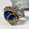 Exclusive ring | Natural kyanite | Sterling silver & gilding | Handmade jewelry