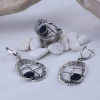 Azurite Silver Jewelry Set