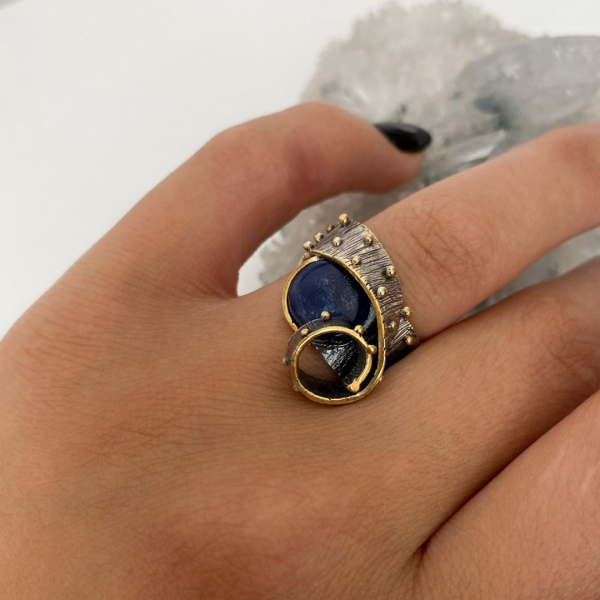 Kyanite Silver & Gilding Ring