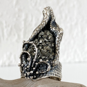 Silver Ring | Exclusive Stones | Golden pyrite | Handmade works