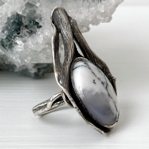 Dendritic agate | Sterling silver 925 | Handmade jewelry
