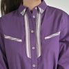 Women Purple & White Shirt